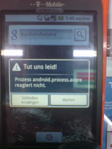 Abgestürzter Prozess auf Android-Handy